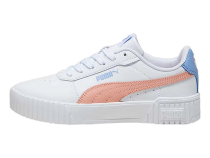 Tenis PUMA Carina 20 Blanco con Rosa y Azul para Niña