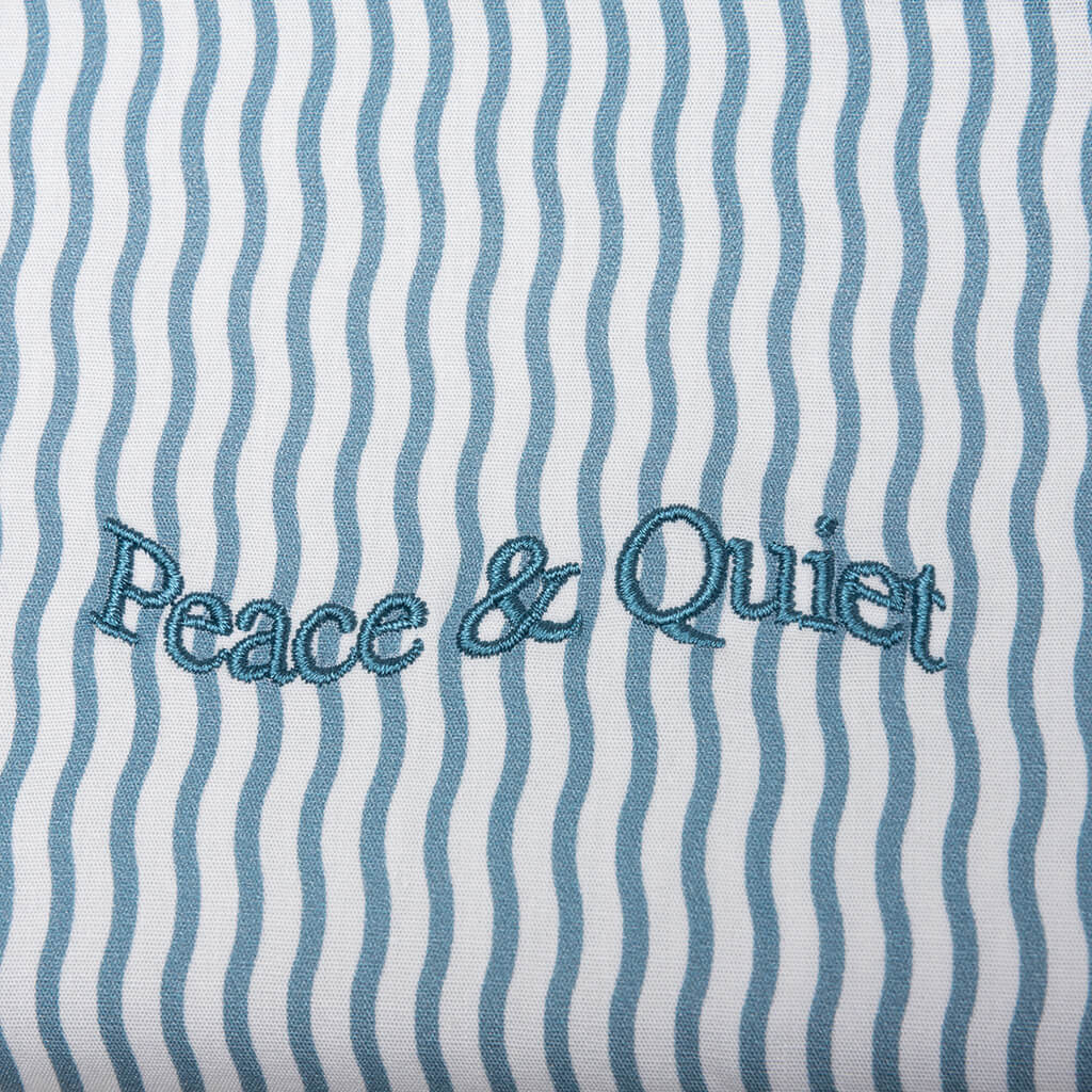 Wordmark Poplin Button Up Baby Blue