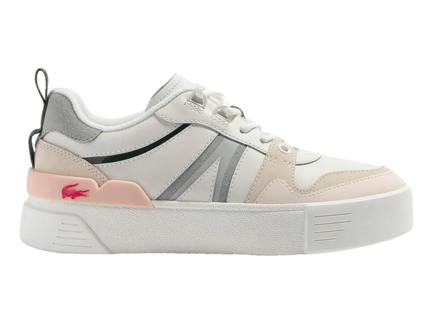 Tenis Lacoste Blanco y Rosa para Mujer