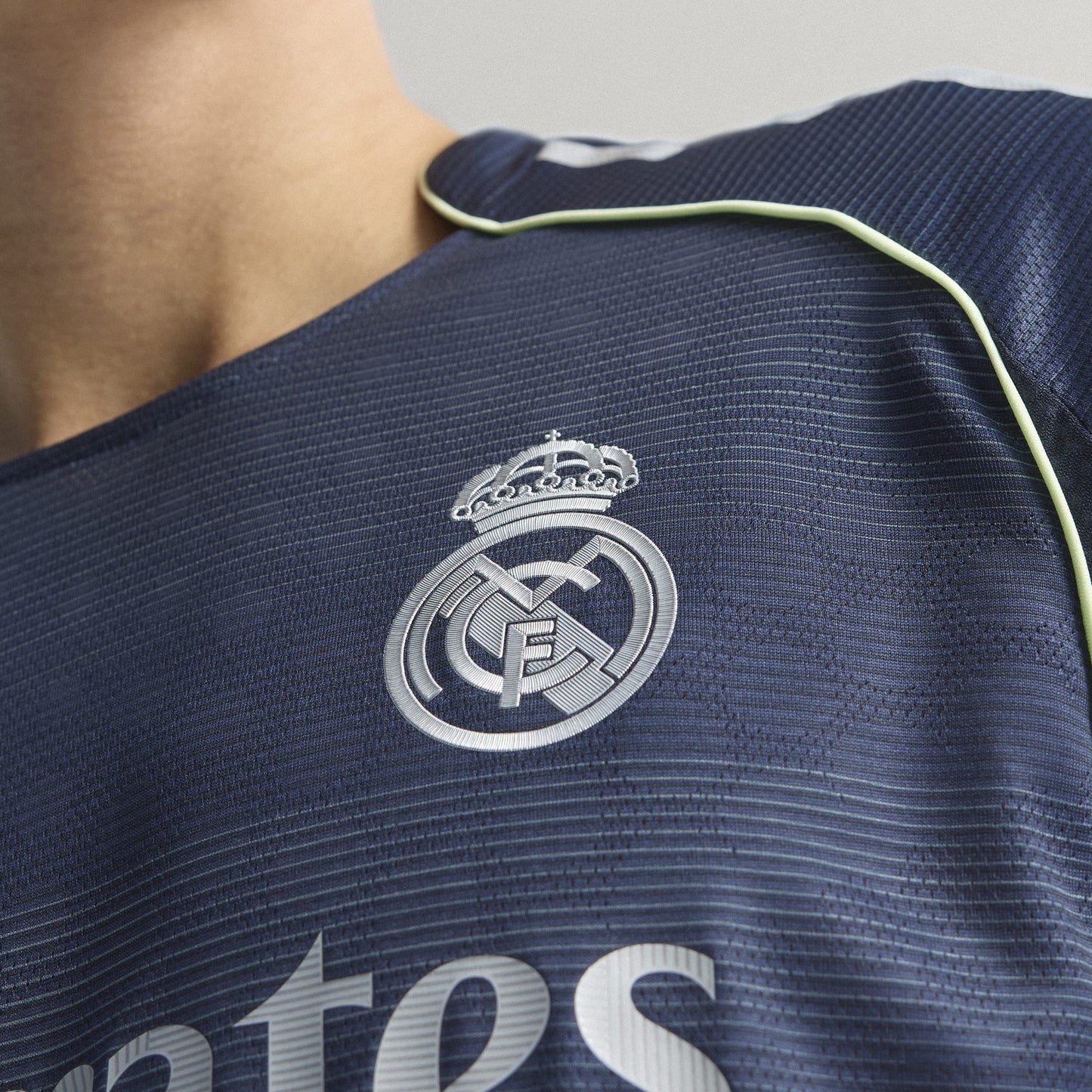 adidas Real Madrid Mens Away Authentic Soccer Jersey 25 26 Blue