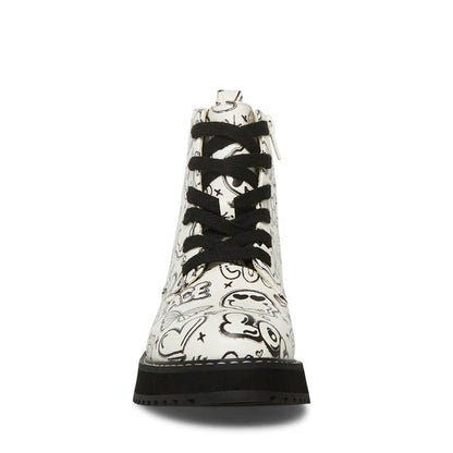 Botines Combat Steve Madden Blanco Multicolor para Niña