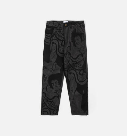 Kintaro Print Carpenter Mens Pant Black