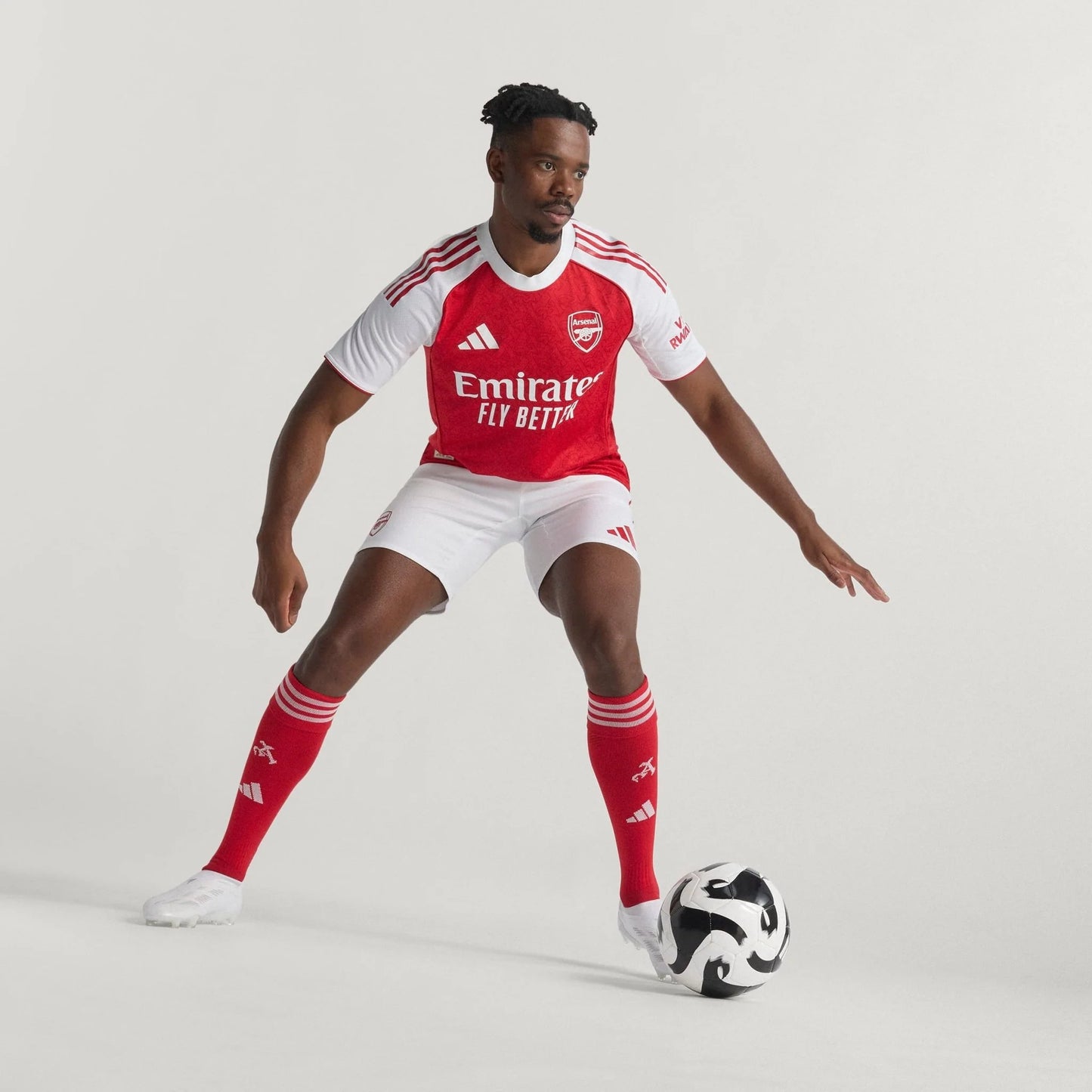 adidas Mens Arsenal Home Authentic Jersey 25 26 Scarlet White
