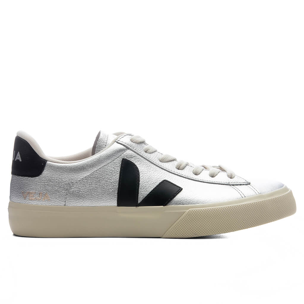 Womens Campo Leather Silver Black
