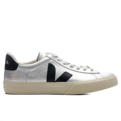 Womens Campo Leather Silver Black