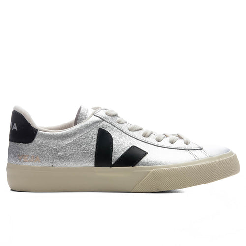 Womens Campo Leather Silver Black