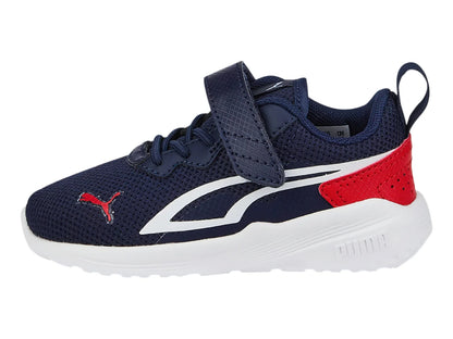 Tenis PUMA All Day Active Azul Marino y Rojo para Niño
