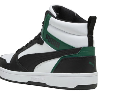 Tenis PUMA Rebound V6 Blanco Negro y Vino