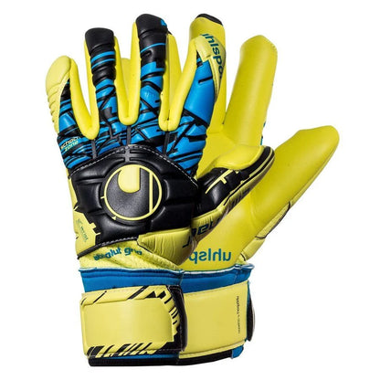 Uhlsport Eliminator Absolutgrip FS Goalkeeper Gloves Yellow Black Blue