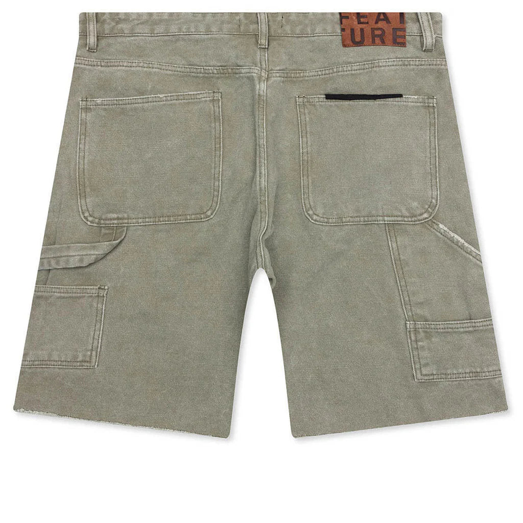Ryan Double Knee Shorts Washed Olive