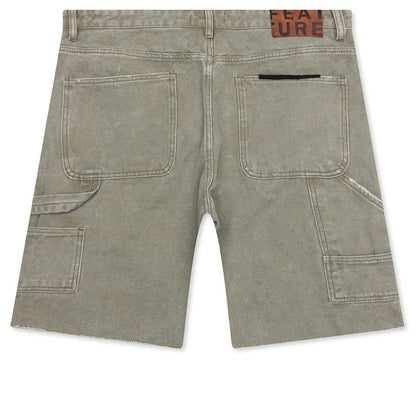Ryan Double Knee Shorts Washed Olive