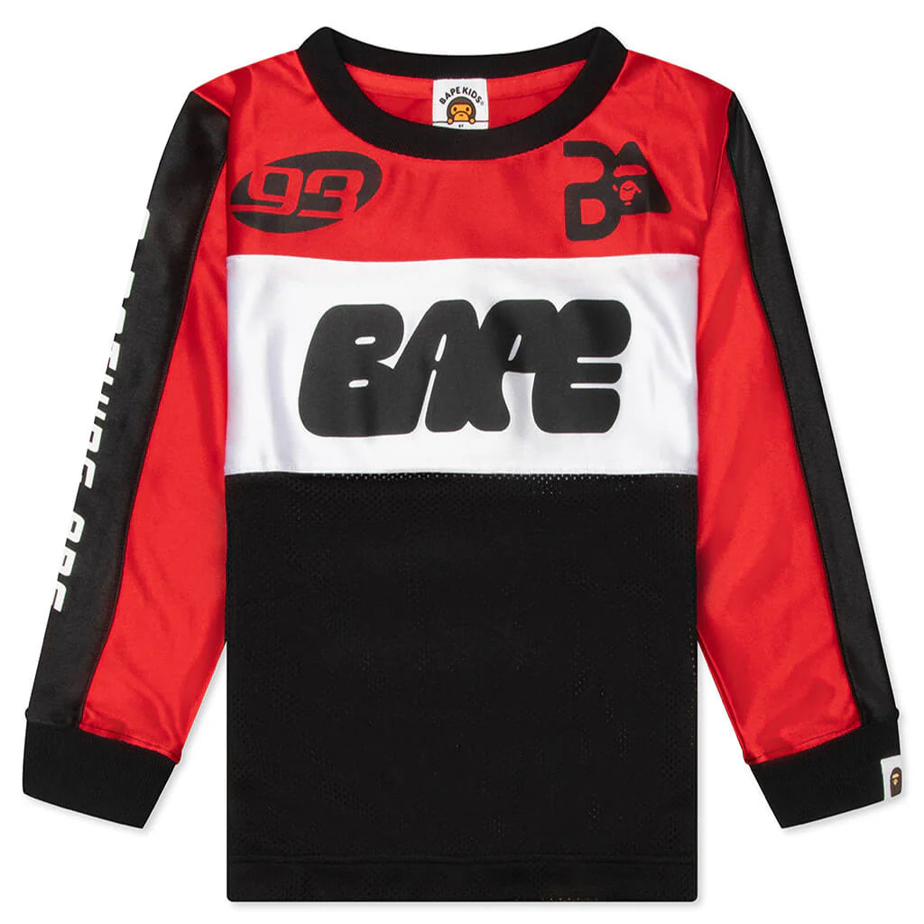 Kids BAPE Mesh L S Tee Red