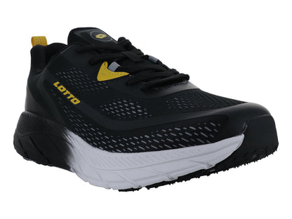 Tenis Lotto Alonzo Negro con Amarillo para Hombre