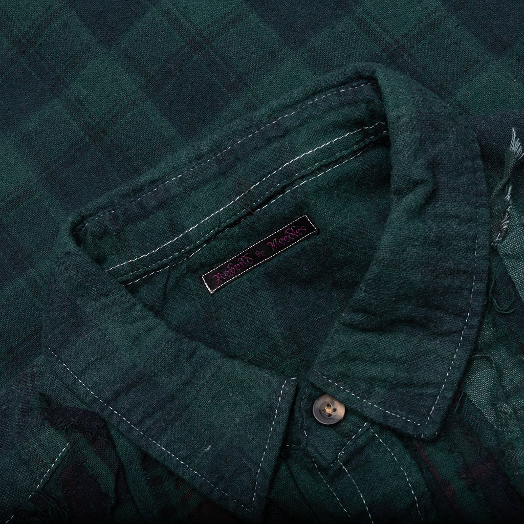 Over Dyed Ribbon Wide Shirt Green