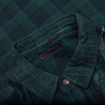 Over Dyed Ribbon Wide Shirt Green