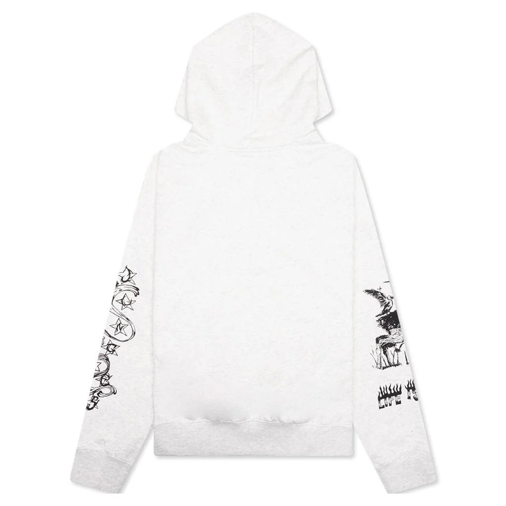 Scribbles Zip Hoodie Grey