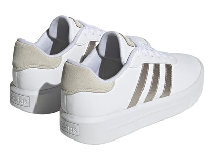 Tenis Adidas Court Platform Blanco y Dorado para Mujer
