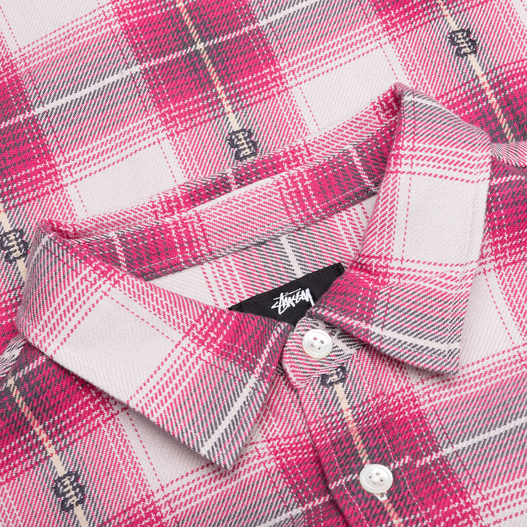 Motif Plaid Shirt Pink