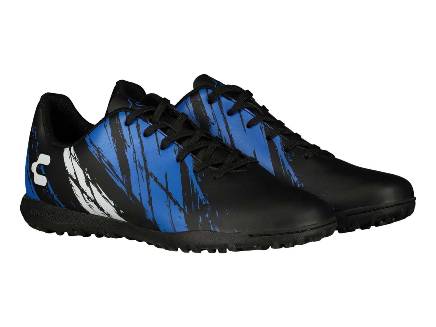 Tenis de Fútbol Charly Negro y Azul para Hombre