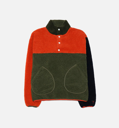 Vault x Nigel Cabourn Sherpa Fleece Mens Jacket Orange Olive