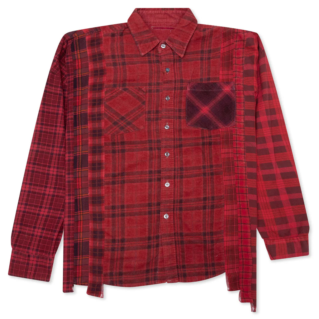 Over Dye 7 Cuts Wide Shirt Red