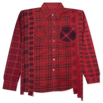 Over Dye 7 Cuts Wide Shirt Red