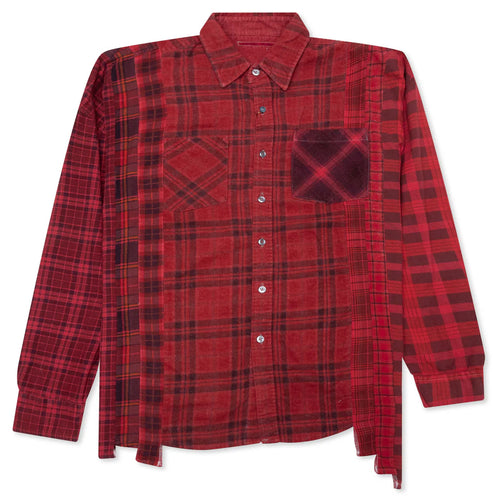 Over Dye 7 Cuts Wide Shirt Red