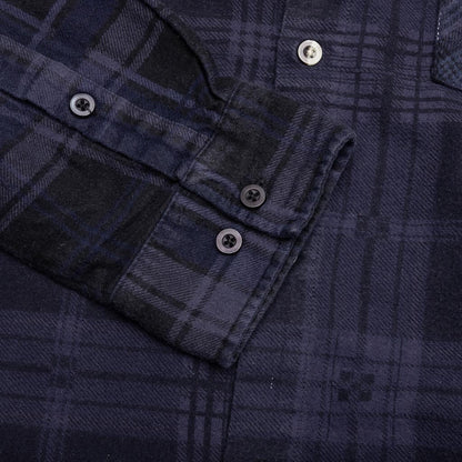 Flannel Shirt 7 Cuts Shirt Over Dye Purple