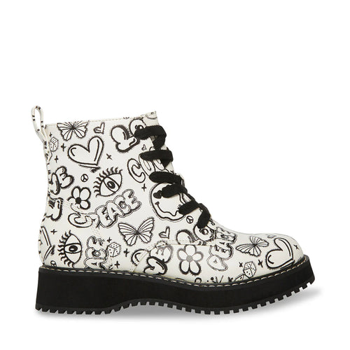 Botines Combat Steve Madden Blanco Multicolor para Niña