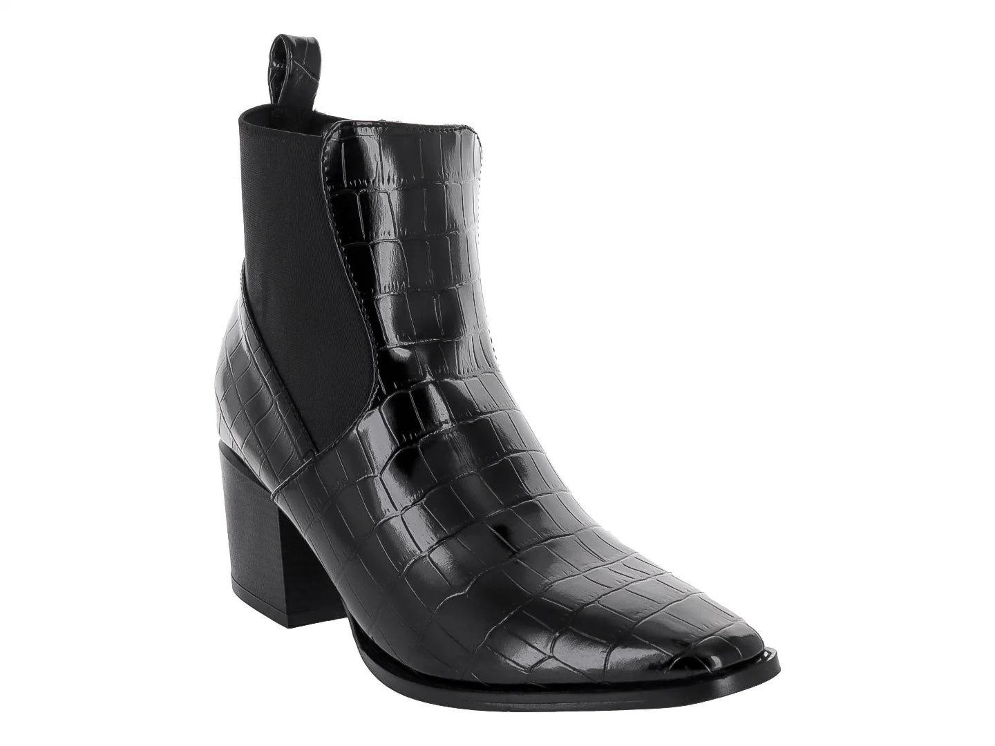 Botines Diana Denisse Negro Charol Caimán para Mujer