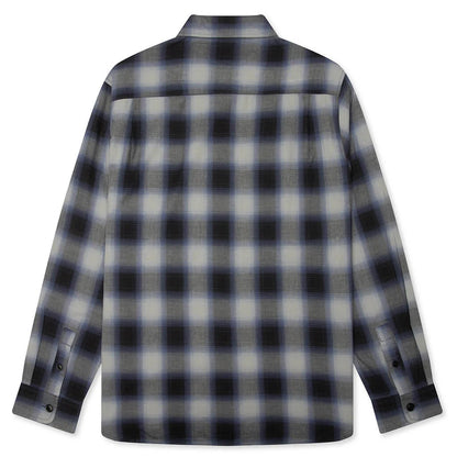 Beach Ombre Plaid Shirt Black