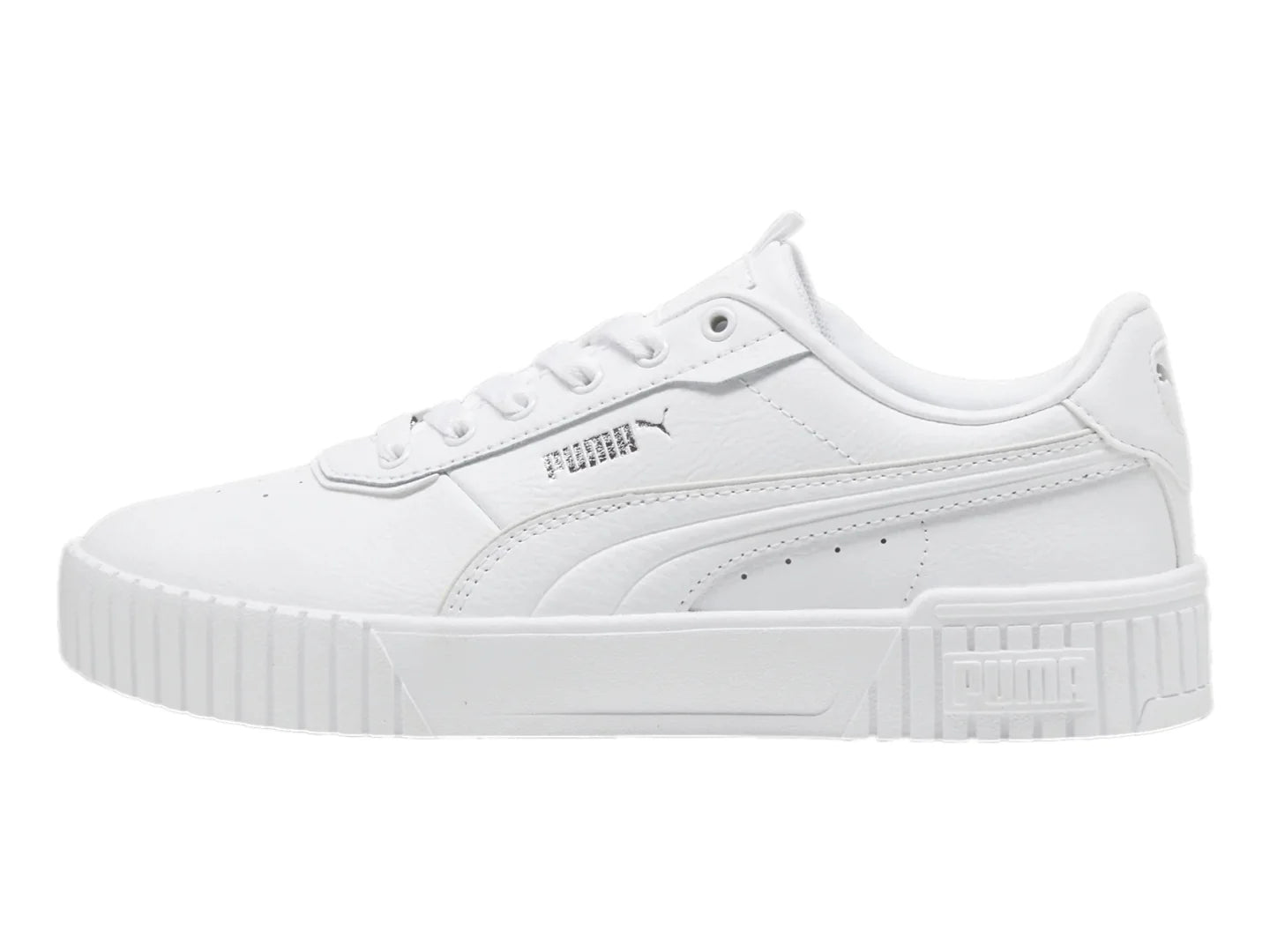 Tenis PUMA Carina 20 Lux Blanco y Plata para Mujer