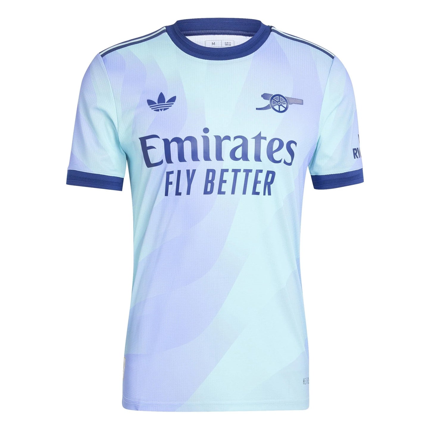 adidas Mens Arsenal Third Jersey Authentic 24 25 Aqua Purple