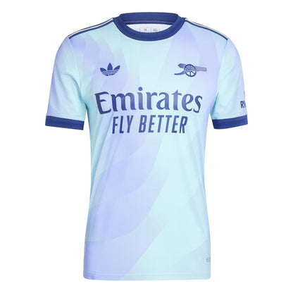 adidas Mens Arsenal Third Jersey Authentic 24 25 Aqua Purple