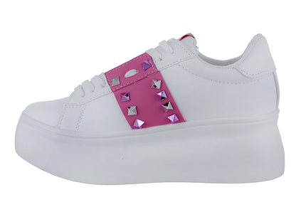 Tenis Ten Colours Roma Blanco y Fucsia para Mujer