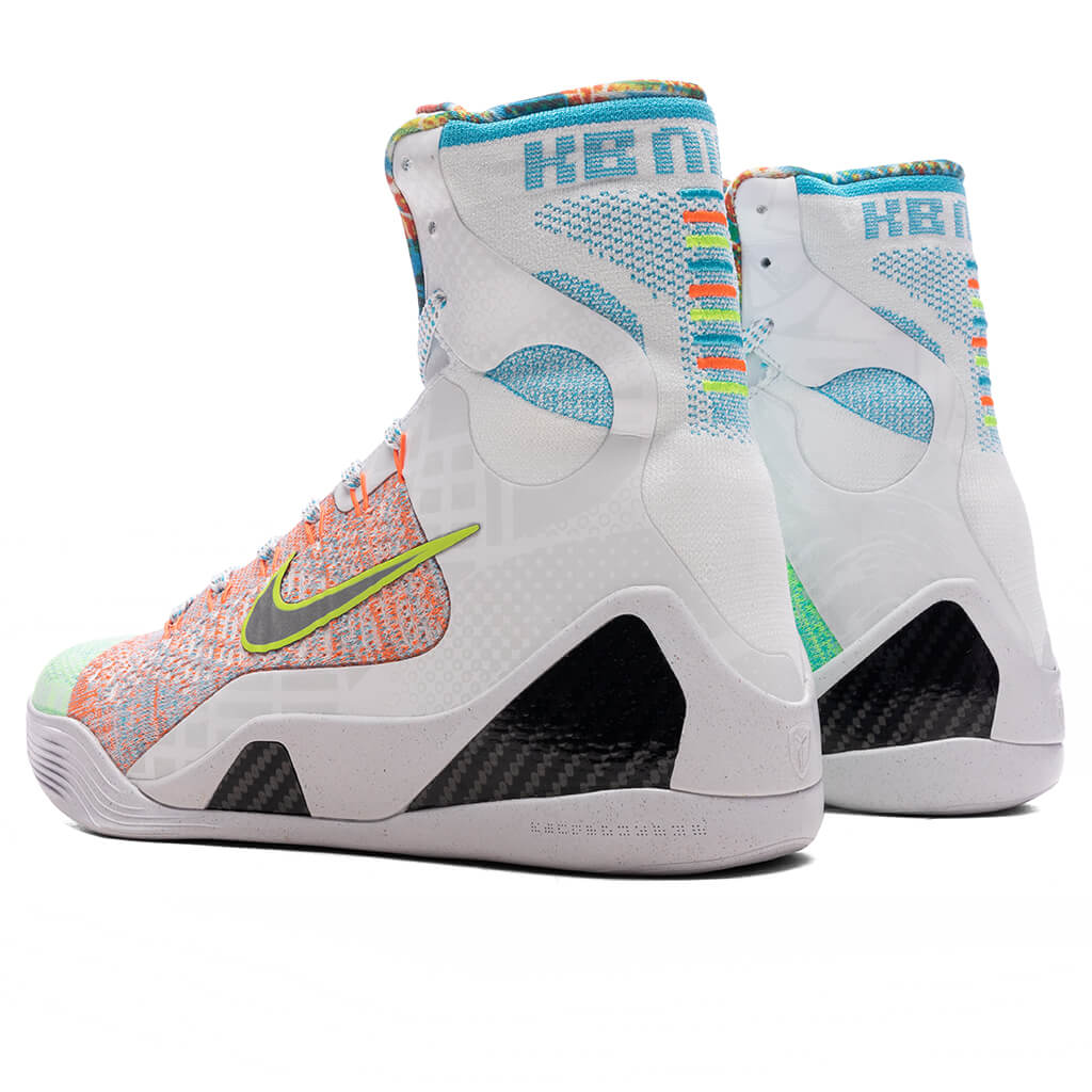 Kobe IX Elite High Protro What The Kobe White Reflective Silver Chlorine Blue
