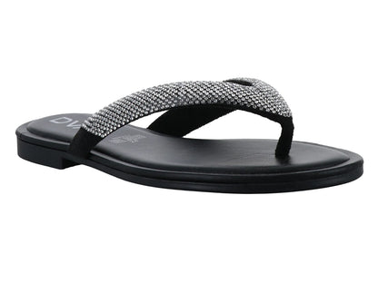 Sandalias Donova Negro con Piedras para Mujer