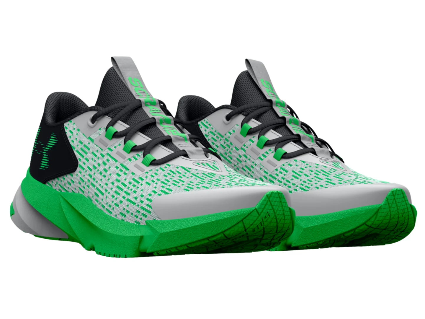 Tenis Under Armour Scramjet 5 Gris y Verde para Niño