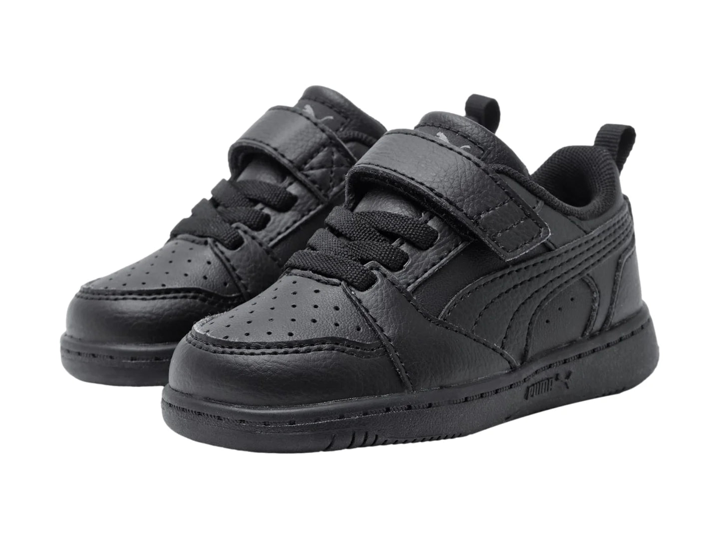 Tenis PUMA Rebound V6 Lo Negro y Gris para Niño