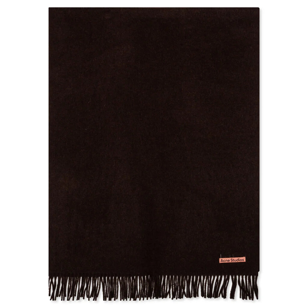 Fringe Wool Scarf Brown Melange