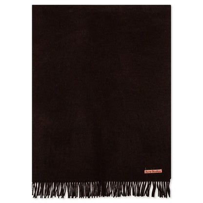 Fringe Wool Scarf Brown Melange