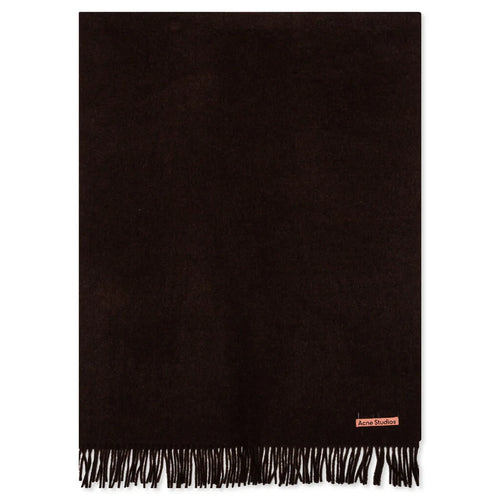Fringe Wool Scarf Brown Melange