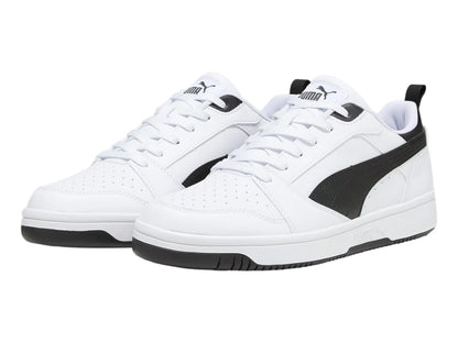 Tenis PUMA Rebound V6 Low Blanco y Negro para Hombre