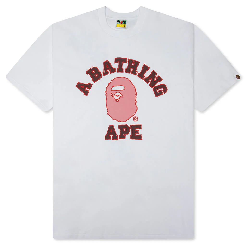 Hand Drawn College Relaxed Fit Tee White