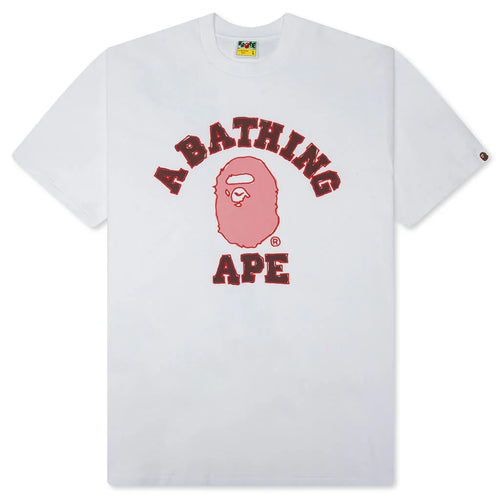 Hand Drawn College Relaxed Fit Tee White