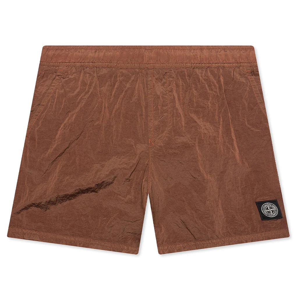 Nylon Metal Regular Fit Shorts Rust