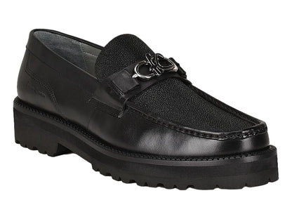 Zapato Cuadra de Mantarraya Negro para Hombre