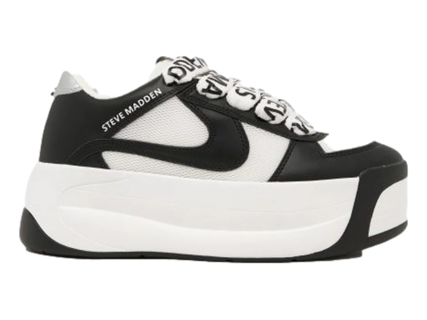 Tenis Steve Madden Charge Up Blanco y Negro para Mujer