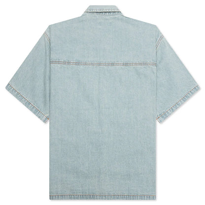 Blue Dog S S Cropped Fit Woven Shirt Blueberry Haze