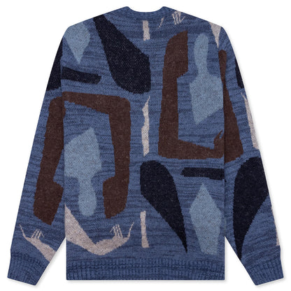 Detached Knitting Pullover Blue